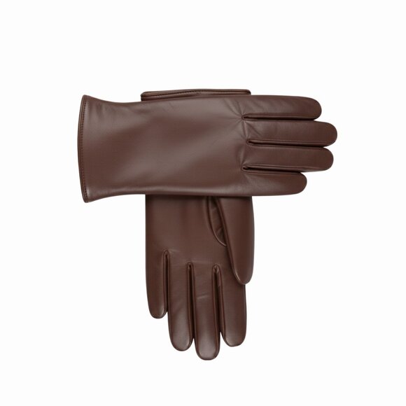 Accessories - TELLARO Premium Shearling Sheepskin Fur Lined Leather Gloves - Brown
